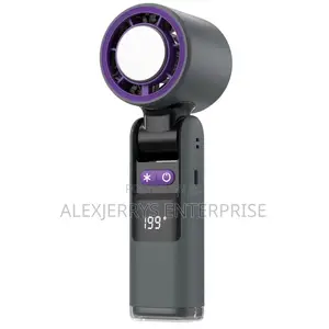 Portable Mini AC Fan With Ice Cooling, LED Touch Light & Rechargeable