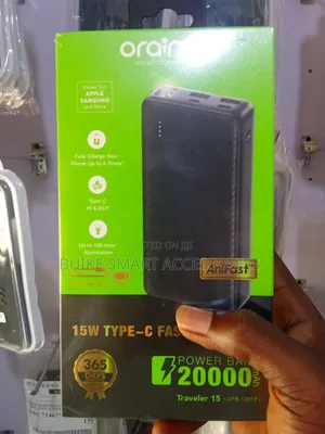 20000mah Oraimo Powerbank 15W Type C Fast Charging