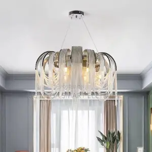 Italian Luxury Aluminum Chain Pendant Lights Restaurant Living Room