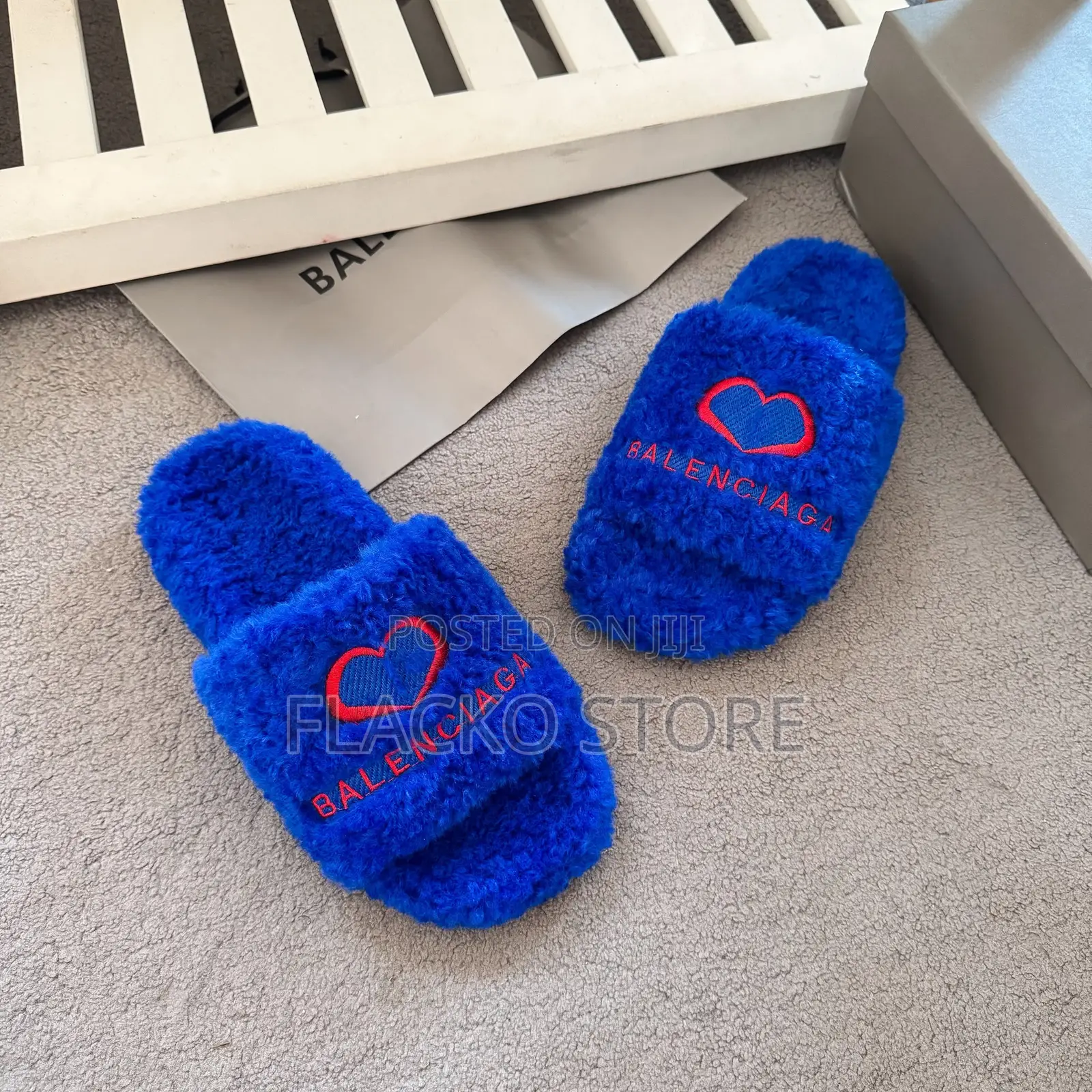 Premium Balenciaga Fur Slides