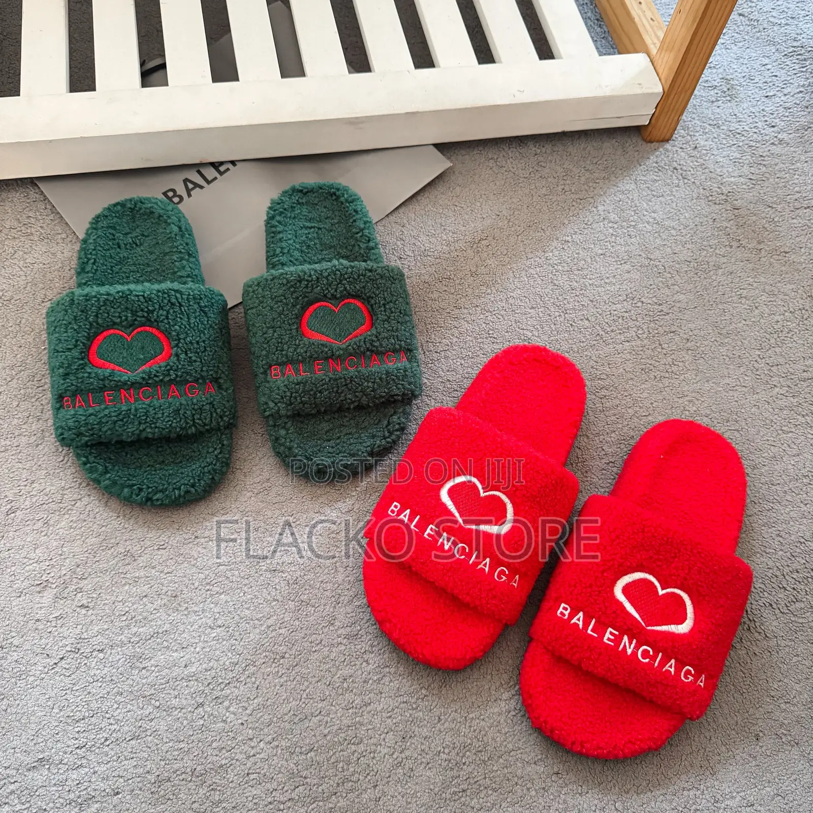 Premium Balenciaga Fur Slides