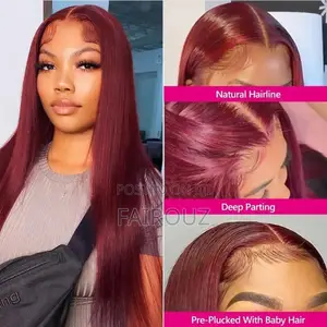 Straight Maroon Colour Wig