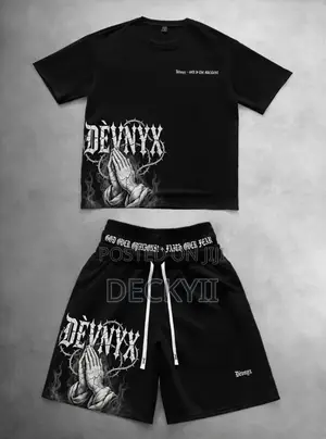 Men's 2 Piece T-Shirt & Shorts Set - Ghost Prayer - DÈVNYX