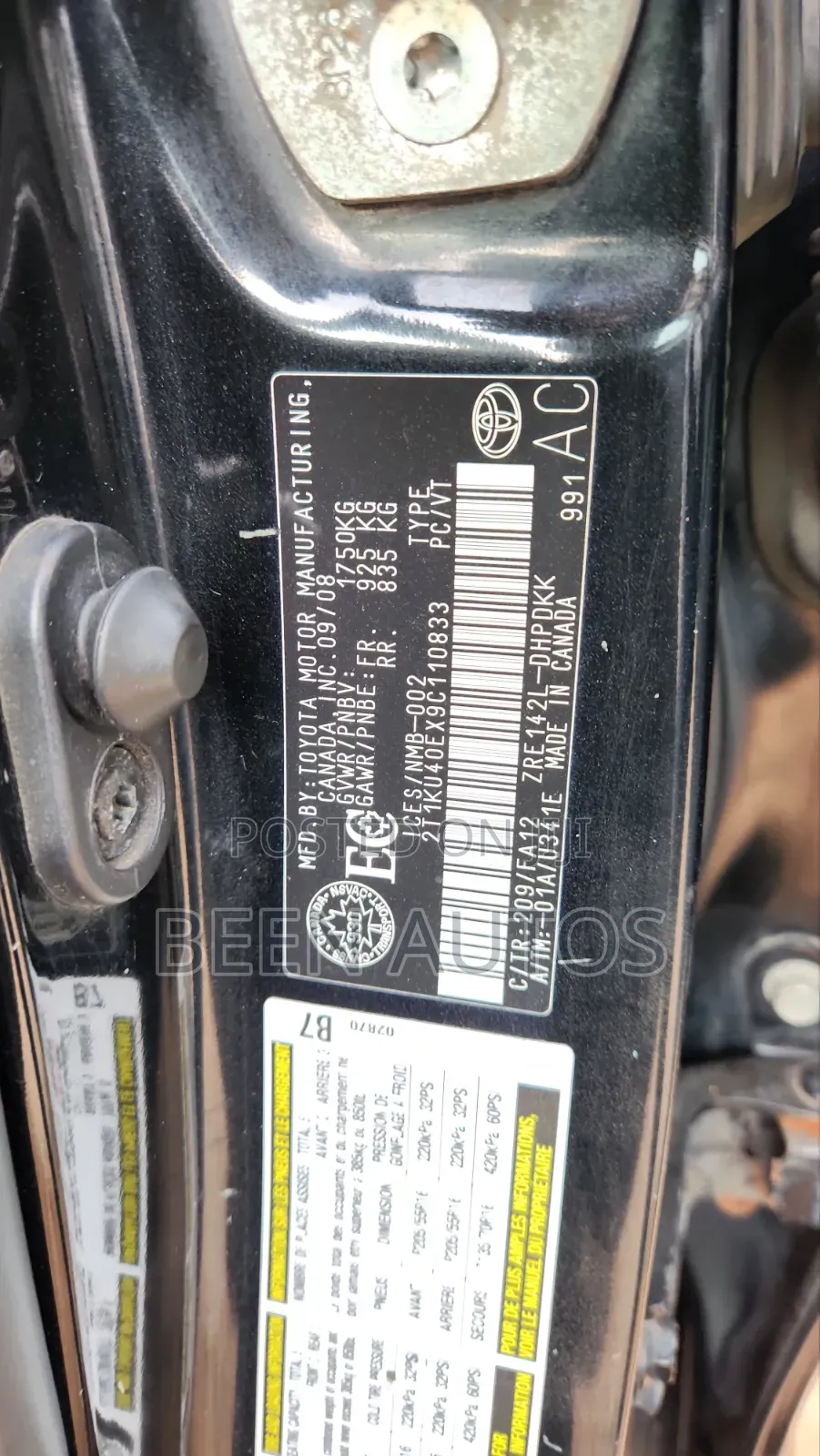 Toyota Matrix 2009 Black