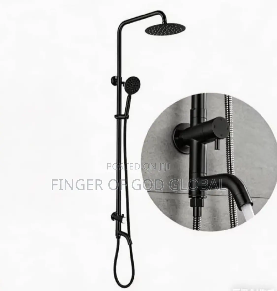 Black Rainfall Cold Line Shower Set With Hand Shower