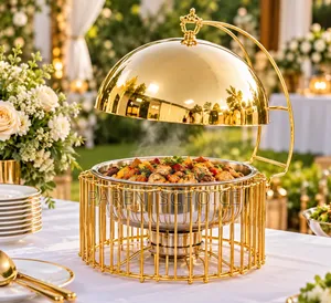 Luxury Round Wire-Frame Pattern Chafing Dish