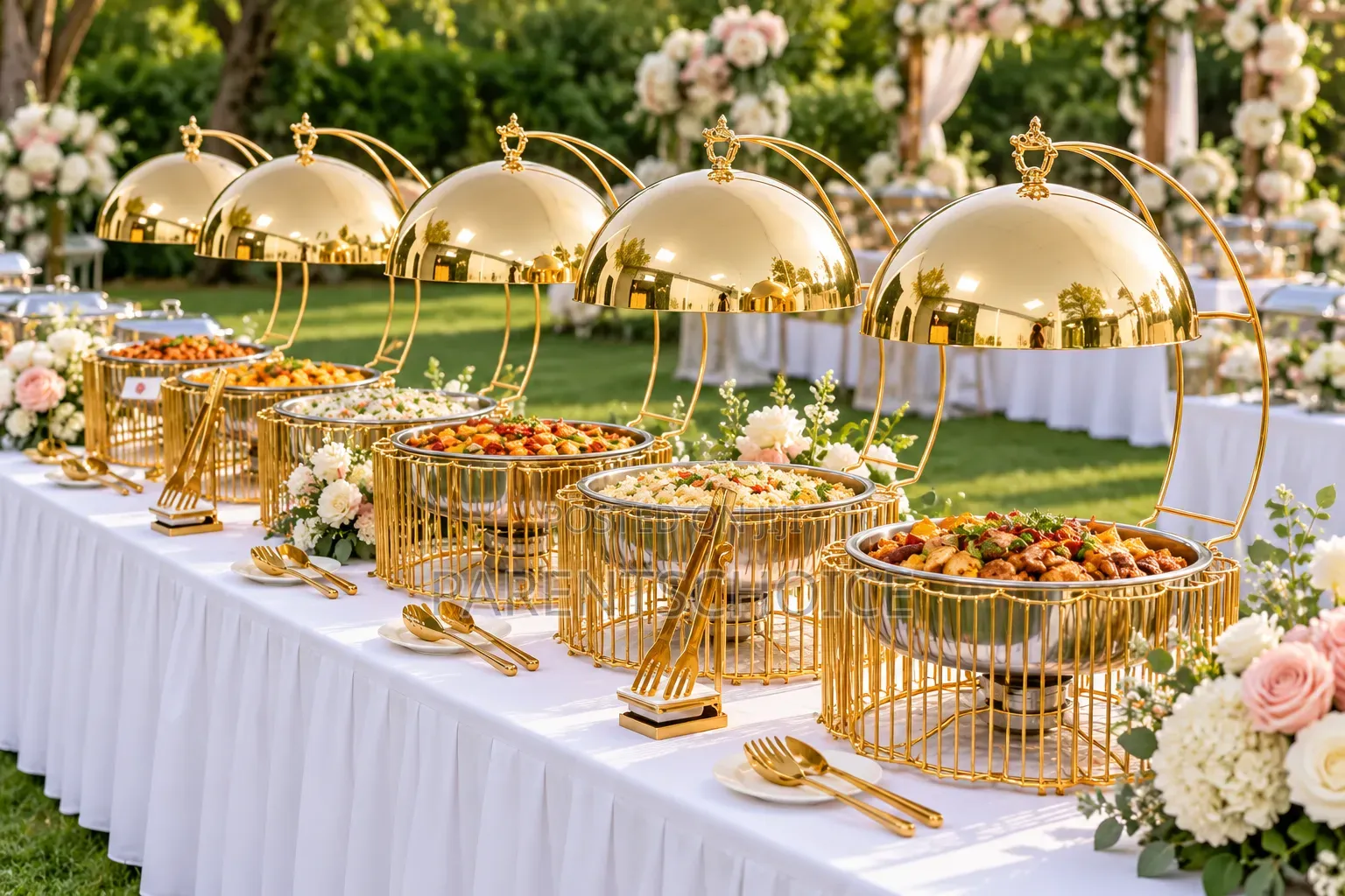 Luxury Round Wire-Frame Pattern Chafing Dish