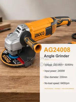 Ingco 2400w Angle Grinder 230mm (9") - Ag24008 - Industrial