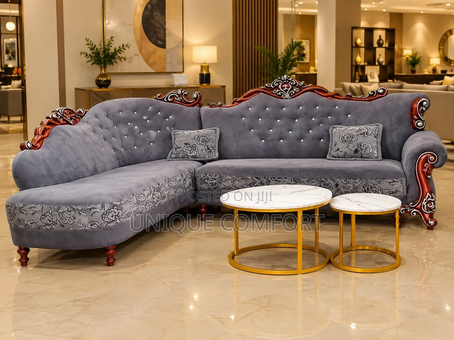 Imported Royal Sofa Set With Pillows and 2 in 1 Center Table