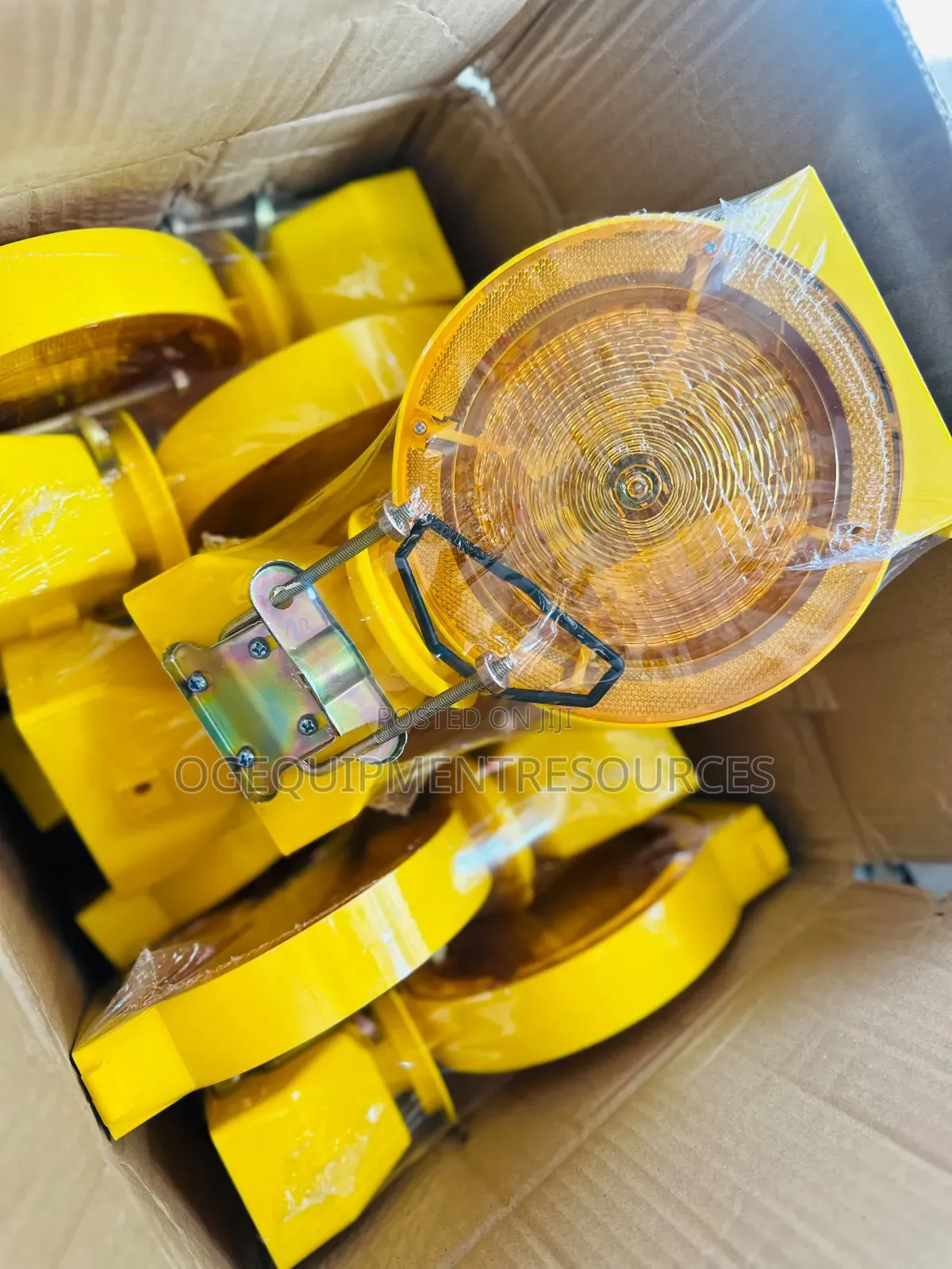 Solar-Powered Traffic Warning Lights.