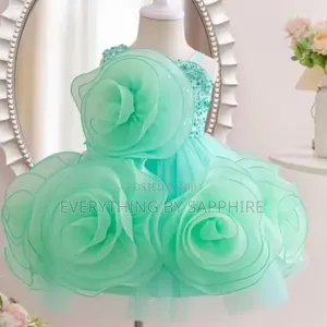Kids Luxury Party Dress - Big Rose Flower Gown