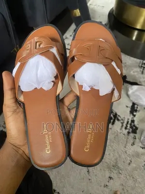 Christian Dior Flat Slides - 3 Luxury Colors - Burgundy Black Brown