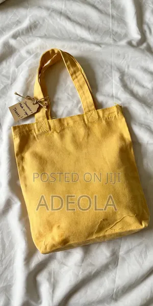 Original Handmade Ankara and Plain Souvenir Tote Bag