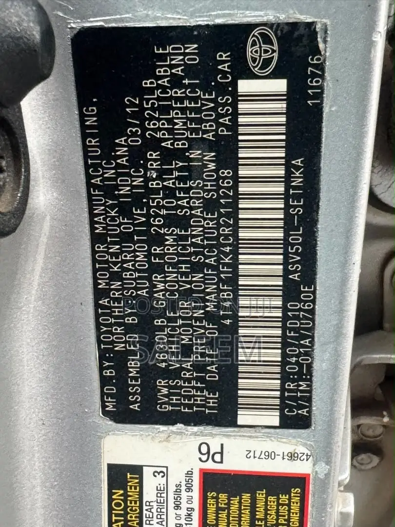 Toyota Camry 2012 Silver