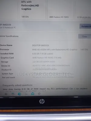 Laptop HP 15 8GB AMD A8 SSD 128GB