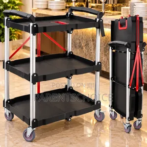 Quality Foldable Plastic 3layer Food Trolley