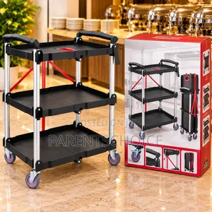 Quality Foldable Plastic 3layer Food Trolley