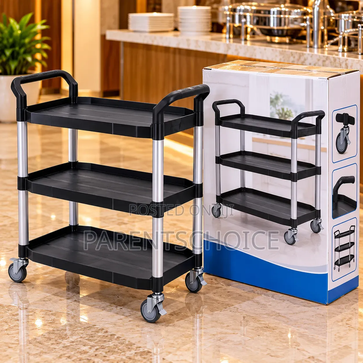 Quality Plastic 3layer Food Trolley