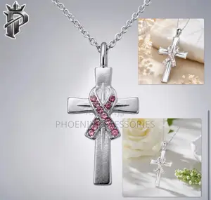 Female Cross and Ribbon Necklace