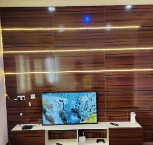 Large 10ftx10ft TV Console With Lights Sockets and Remote Holder.