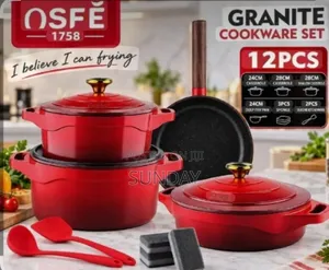 OSFE 1758 RED 12Pcs Granite Cookware