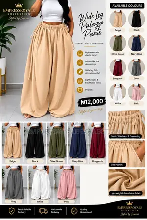 Women's Wide Leg Palazzo Pants – Multiple Colours