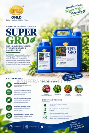 Super Gro Liquid Organic Fertilizer | 5 Litre | 1 Litre