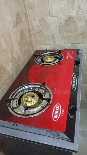 Viniki VTC 235 Double Burner Gas Cooker Red and Black