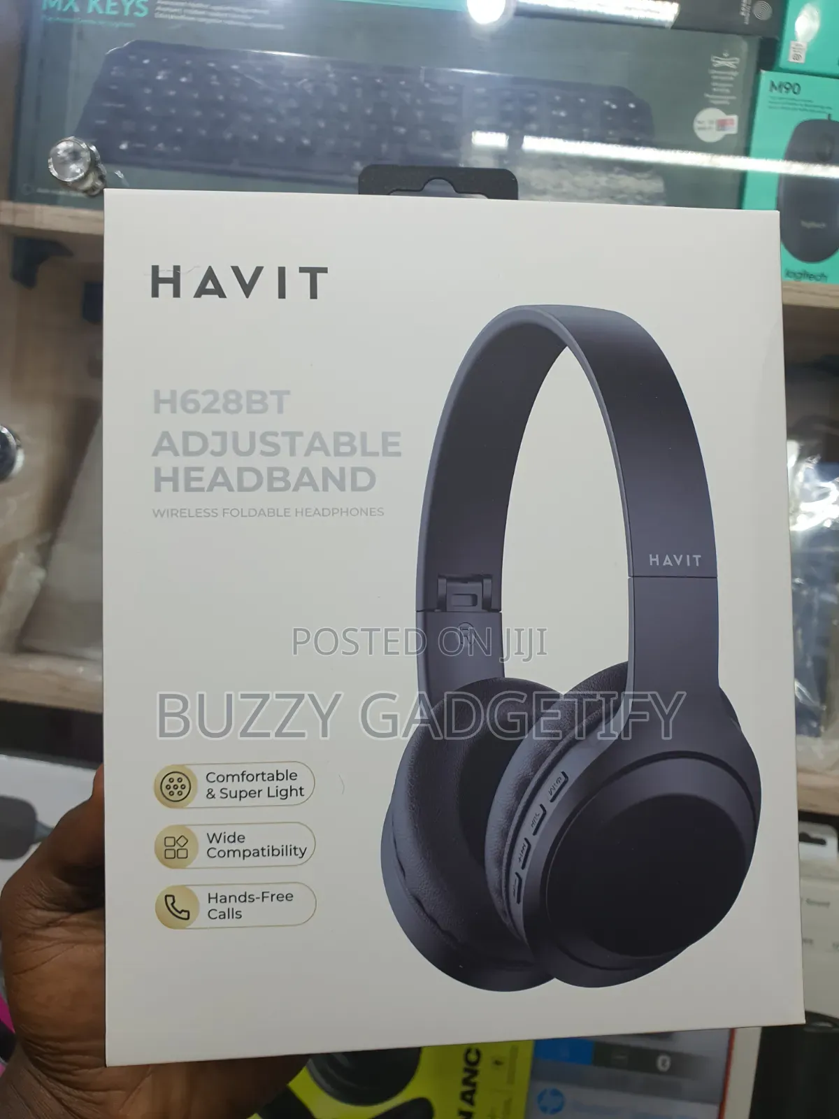 HAVIT H628BT Adjustable Headband Wireless Foldable