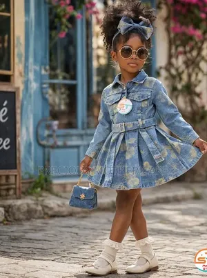 Girl Jean Long Sleeve Gown