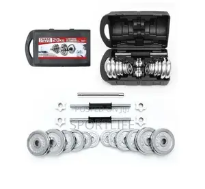 20kg Adjustable Chrome Dumbbell Set With Case