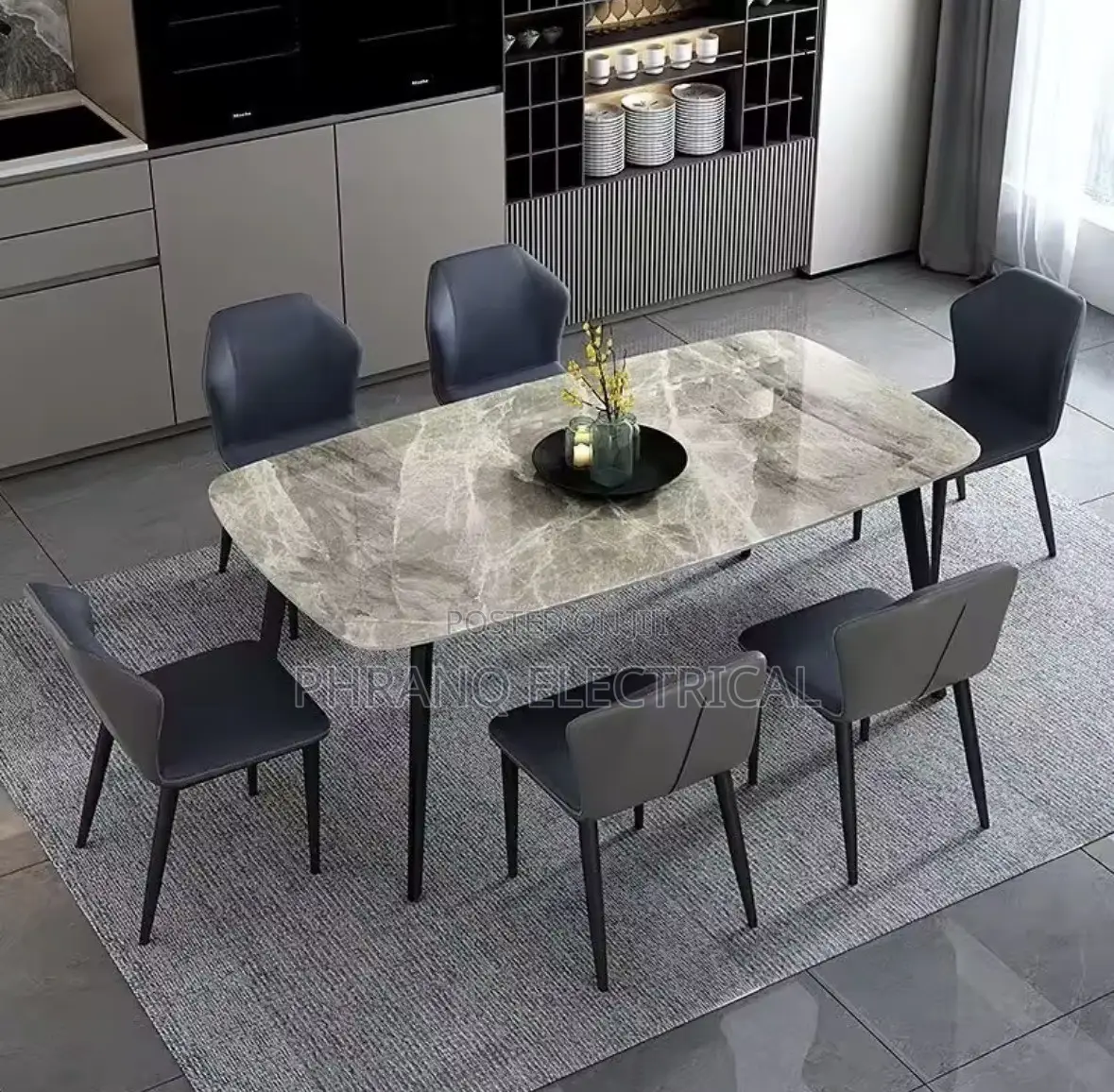Modern Rectangular Dining Table Set With Chairs