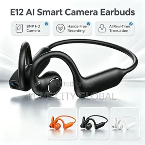 E12 Ai Smart Camera Headphone Bluetooth HD 8MP WiFi Touch Control ANC