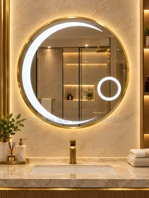 S8 Gold Frame Mirror With Light