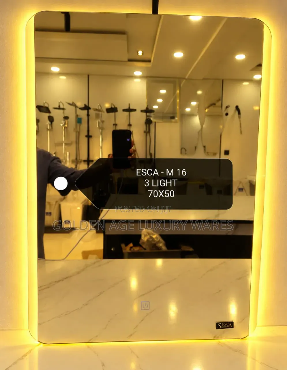 70x50 Mirror With 3 Lights M16
