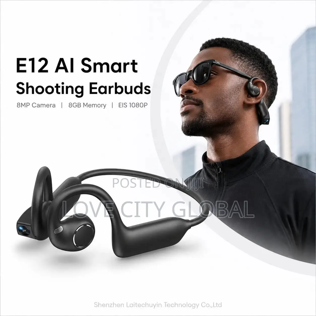 E12 Ai Smart Camera Headphone Bluetooth HD 8MP WiFi Touch Control ANC