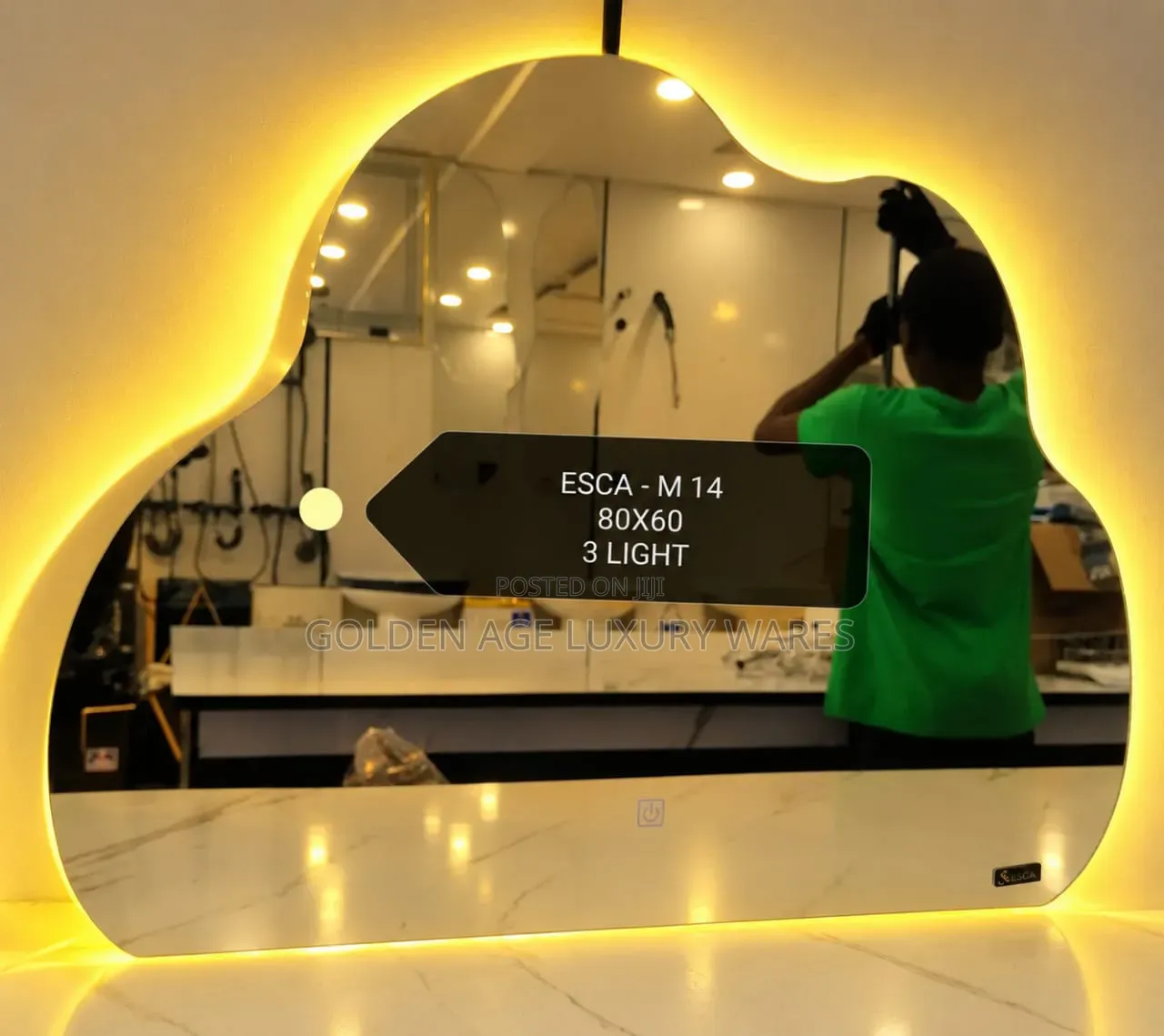 80x60cm M14 Mirror With 3 Lights