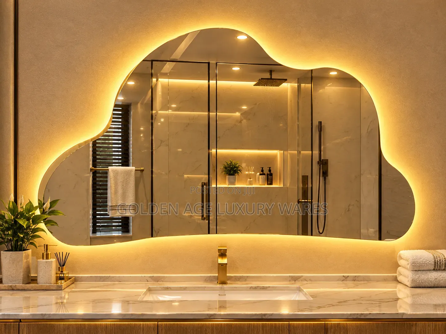 80x60cm M14 Mirror With 3 Lights