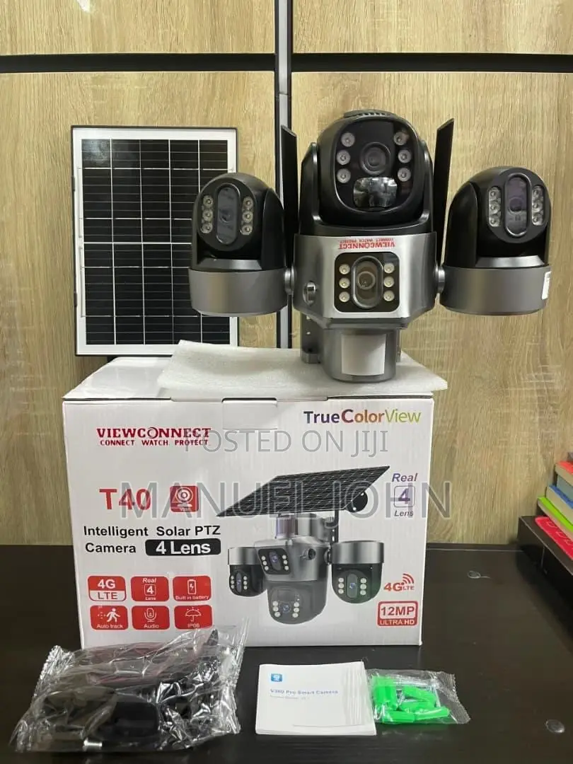 3 Lens Solar CCTV Camera