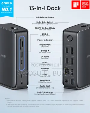 Nano Docking Station (13-in-1, Triple Display, Built-in Removable Hub)