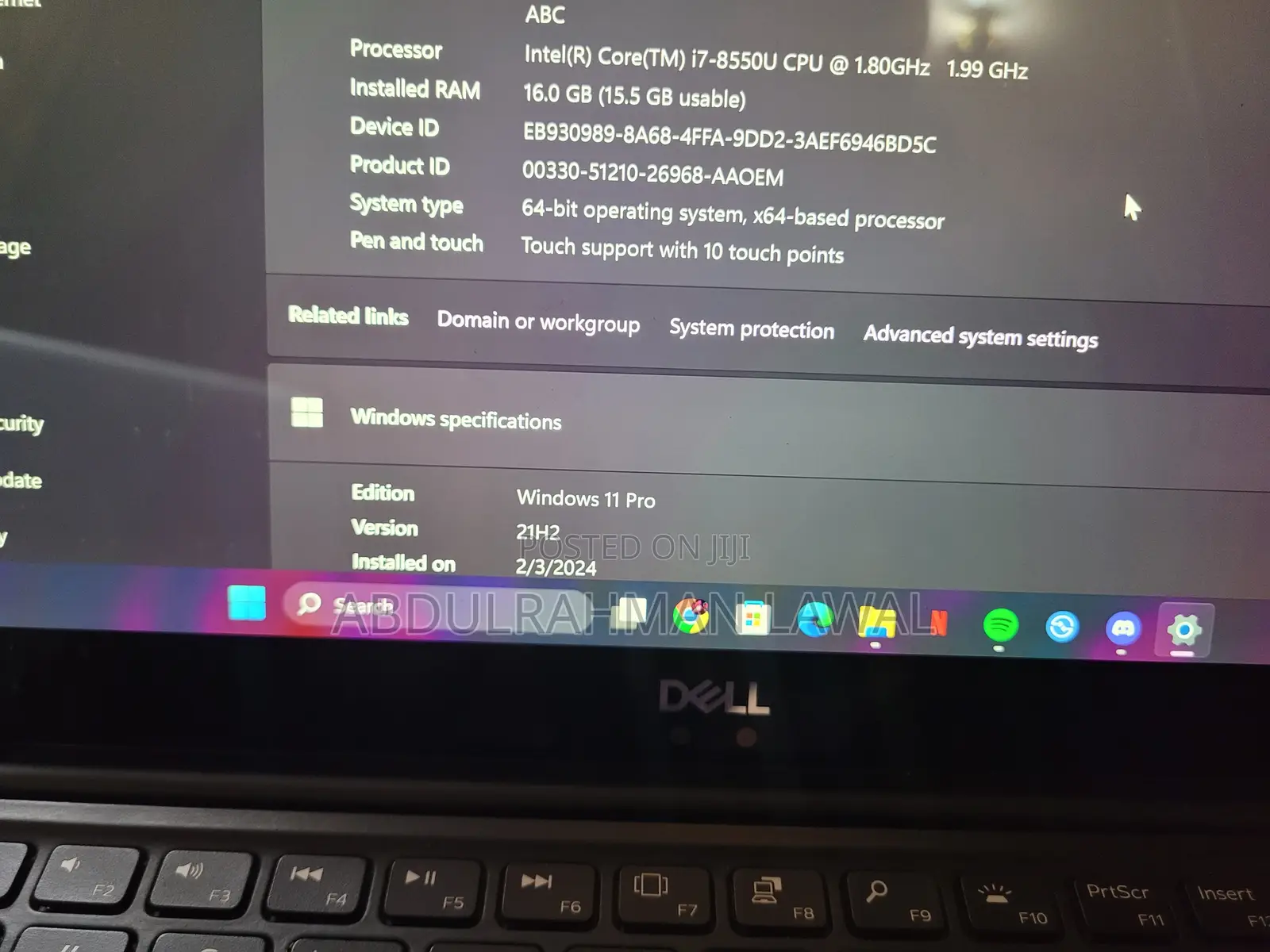 Laptop Dell XPS 13 16GB Intel Core i7 SSD 512GB