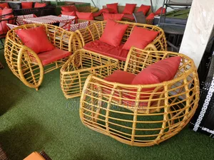 ​Modern Outdoor Rattan Wicker Lounge Set 4 Piece Sofa, Chairs & Table