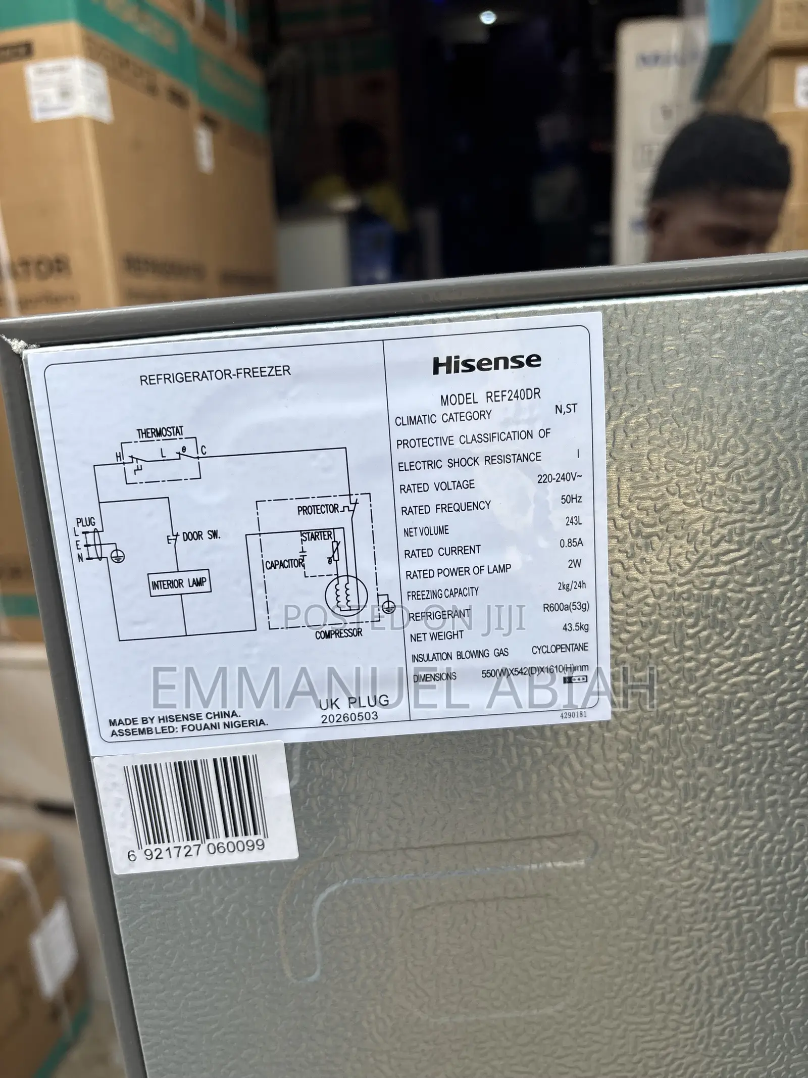 Hisense Fridge 243L