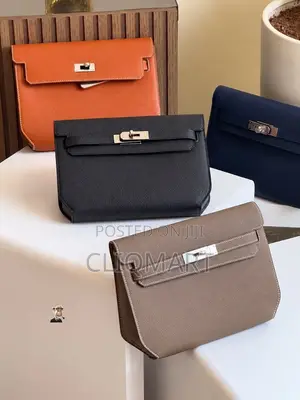 Designer Leather Turn-Lock Crossbody Messenger Bag