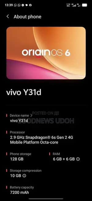 New Vivo Y31d 128 GB Black