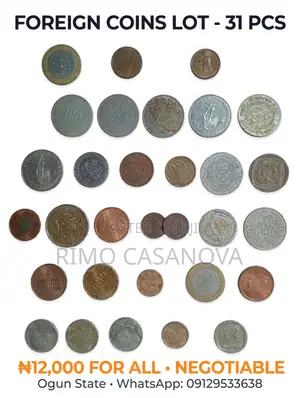 Foreign Coins Collection 31 PCS - USA, UK , South Africa, CFA, Euro
