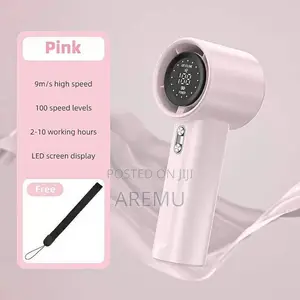 High Speed Hand Held Fan,Smart LED Digital Display Safety Switch