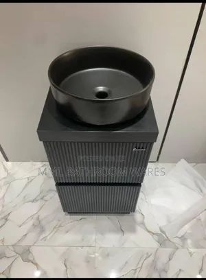Floor Standing Black Cabinet Basin