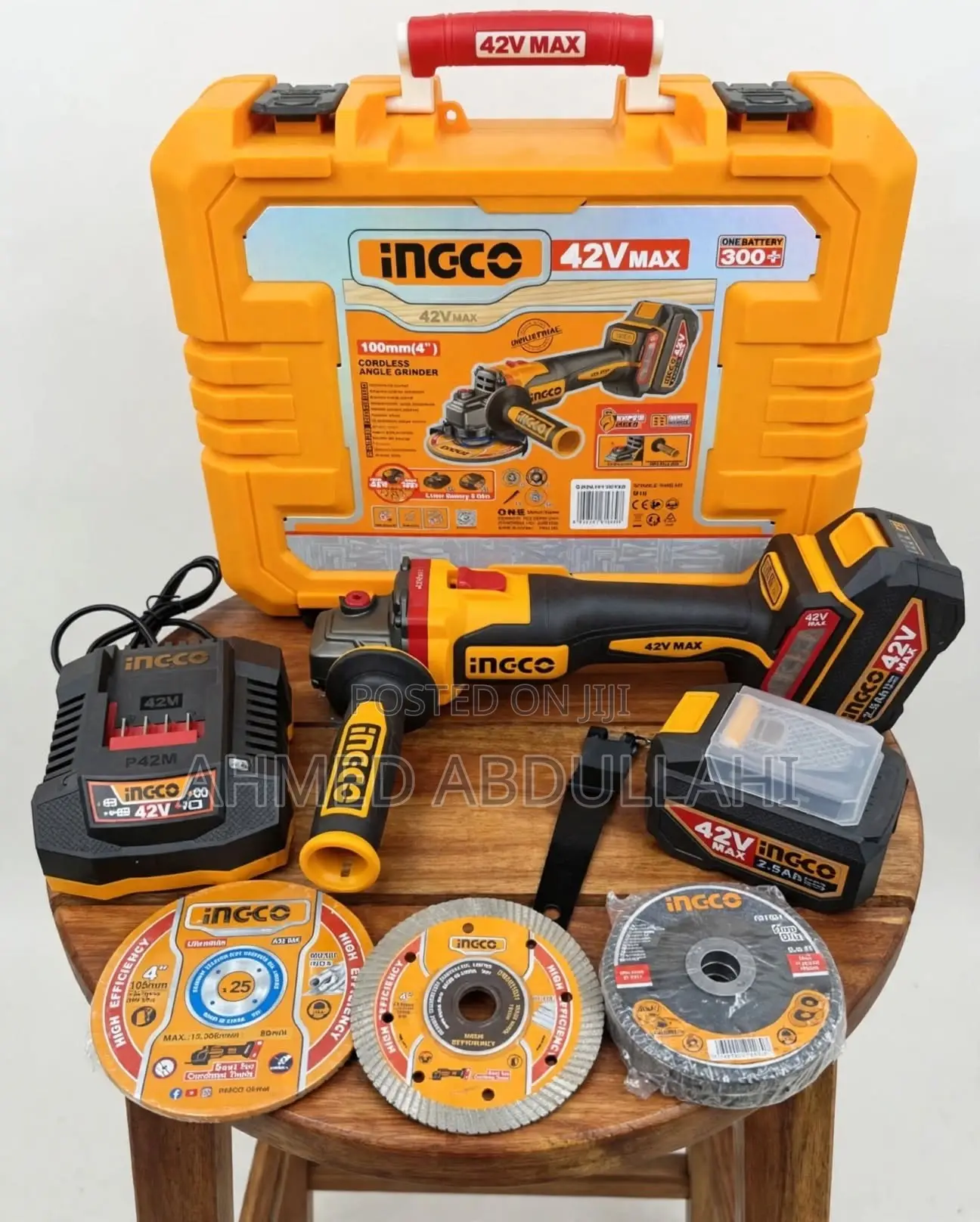 INGCO 42V MAX Cordless Angle Grinder 115mm (4-1/2")