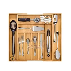 Big Expandable Wooden Cutlery Rack